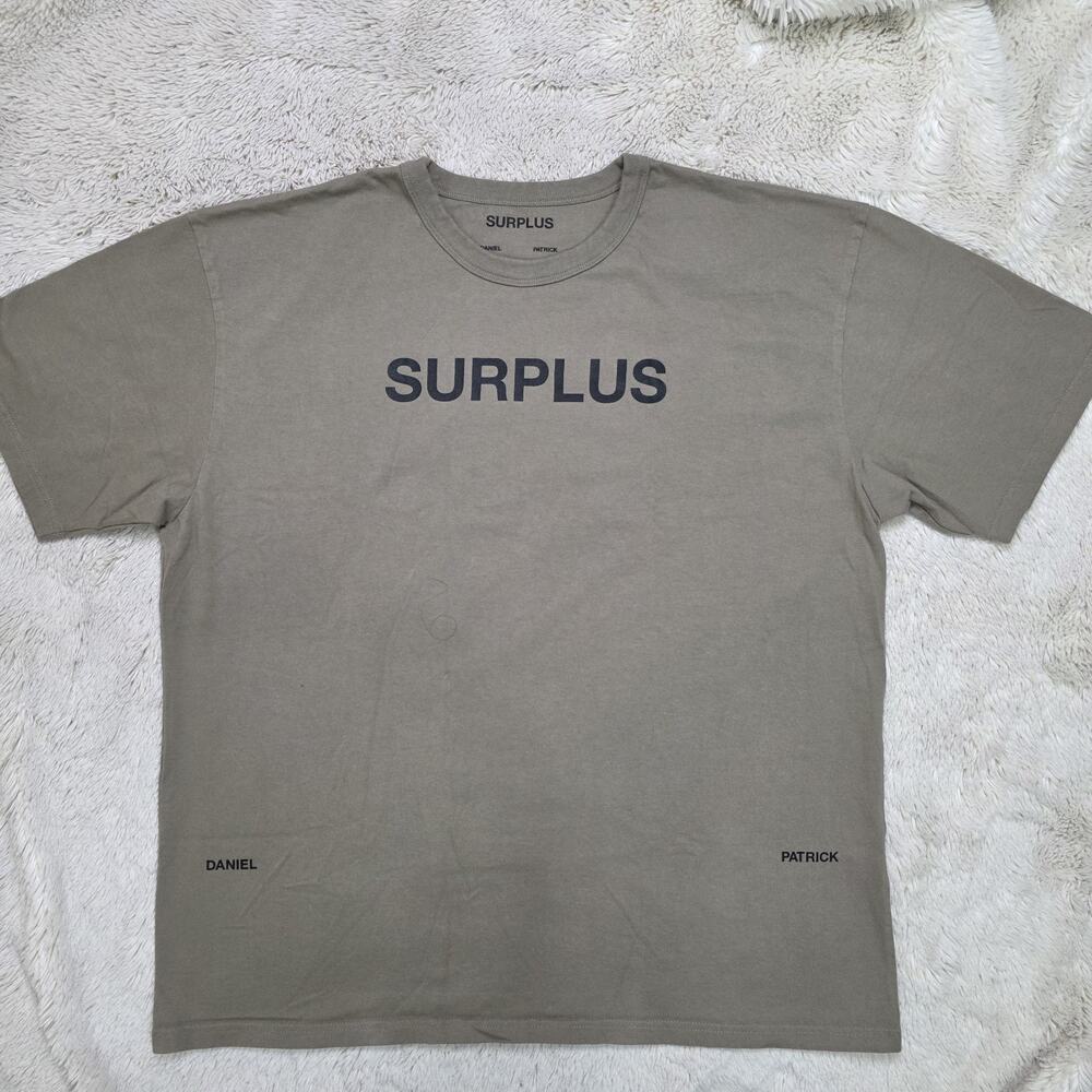 Daniel Patrick Surplus Size XL Oversized T-Shirt Taupe Green-Brown